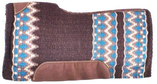 Almohadilla para silla de montar Showman 34" x 36" marrón, crema y turquesa estampado navajo fieltro con memoria Foto 1 de 1
