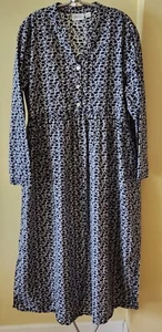 The Vermont Country Store blau weiß Blumen Etuikleid Freizeitkleid Damen M - Bild 1 von 6