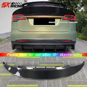 For 2016-23 Model X Utility 4-Door Carbon Fiber Rear Trunk Spoiler Wing Bodykit - Picture 1 of 24