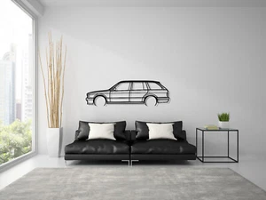 Bmw E30 Touring Wandkunst aus Metall Wandbilder Silhouette Wagon Kombi 325 320 I - Picture 1 of 8