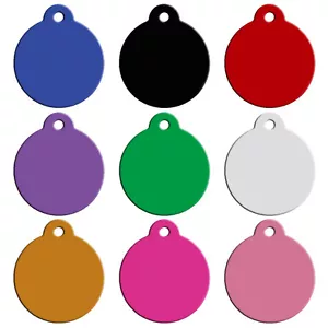 20/100pcs Wholesale Aluminum Dog ID Tags Personalized Round Shape 9 Colors Blank - Picture 1 of 21