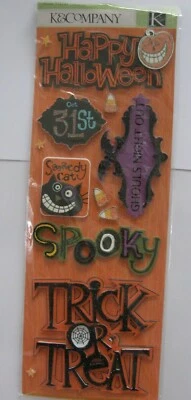K & Company Rob & Bob FRASES DE HALLOWEEN TÍTULOS DE PÁGINA Brillo Dimensional Nuevo en Paquete Foto 1 de 2