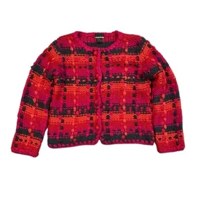 Vintage Sigrid Olsen Wool Chunky Knit Granny Square Cardigan Small - Picture 1 of 9