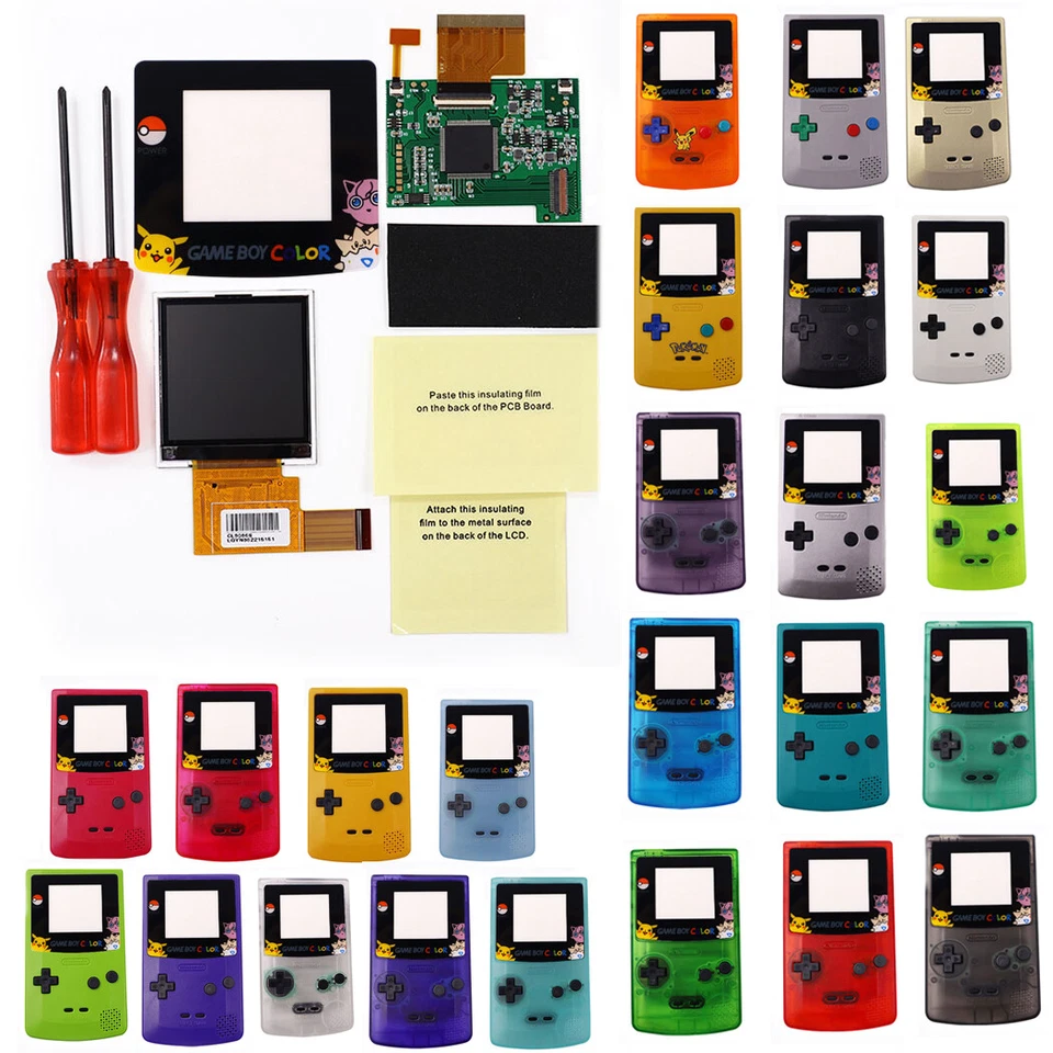 pikaqiu lens-2.2INCH GBC Brightness Backlight LCD Screen Kit For GBC &Shell case - Image 1 of 4