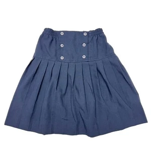 Girl's Cherokee School Uniform Skirt Navy Blue Pull On Elastic Waist Bintage 12 - Picture 1 of 6