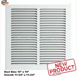 Copertura griglia ritorno aria termica AC 10" x 10" TAGLIA CONDOTTO bianco parete laterale soffitto sfiato - Foto 1 di 10