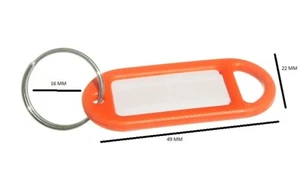 Schlüsselring Tag 50mm X 20mm mit Label Und Split Orange Packung 10 - Bild 1 von 1
