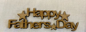 5x Happy Fathers Day Craft Shape Wooden Embellishments. 140mm X 45mm Sign - Picture 1 of 1