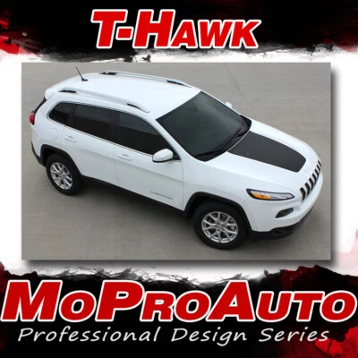 2014-2020 Jeep Cherokee Trailhawk Hood 3M Pro Vinyl Graphics Stripes Decals KJ19 - Image 1 of 4