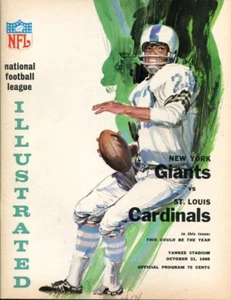 1965 New York Giants v St. Louis Cardinals Program 10/31 Yankee Stadium Ex/MT - Bild 1 von 4