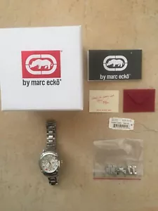 WOMENS RHINO by MARC ECKO E8M016MV STAINLESS w/SWAROVSKI CRYSTALS WATCH in BOX+ - Picture 1 of 14