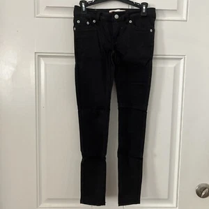 Levi 710 Super Skinny Girls 7 Black Color Jeans Leggings - Picture 1 of 5