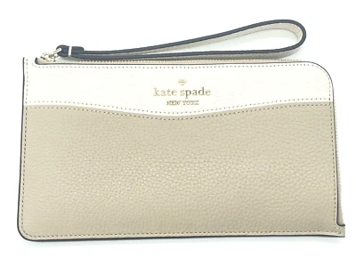 Cartera Muñequera Kate Spade Lucy Bloques de Color Cuero Guijarro Mediana Cremallera en L Nueva con Etiquetas Foto 1 de 4