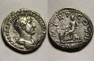 Rare Genuine ancient Roman silver coin denarius Hadrian Hygiea Salus Health cult