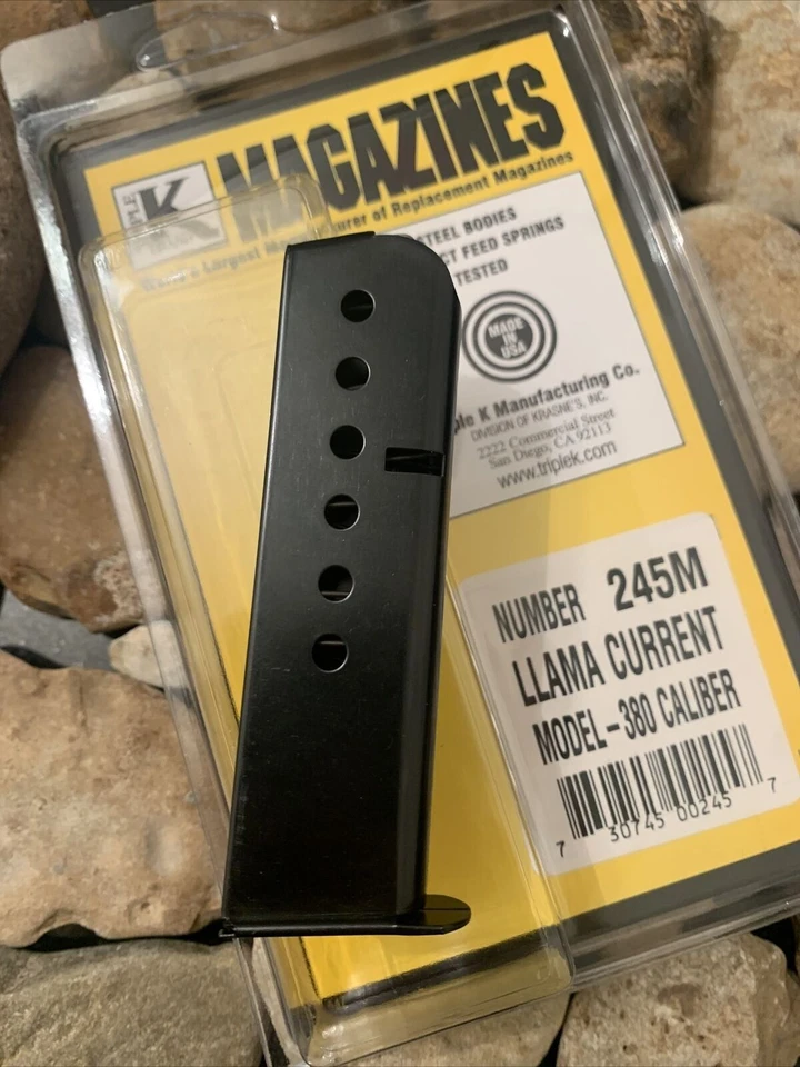Triple K Llama CURRENT 380 ACP .380 auto 7 round magazine new in package 245M - Image 1 of 4