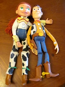 DISNEY PIXAR TOY STORY COWBOY & COWGIRL WOODY & JESSIE 15"/16" DOLLS NO HATS EUC - Picture 1 of 9