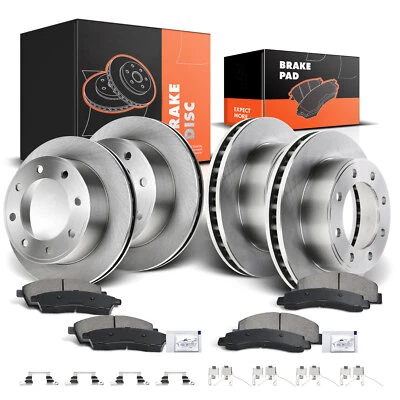 Rotores e pastilhas de freio a disco para Ford F-350 Super Duty 1999-2004 dianteiro e traseiro - Imagem 1 de 4