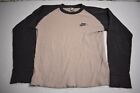 Nike Thermal Swoosh Long Sleeve Brown T Shirt Size Small Winter Warm