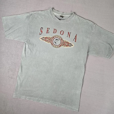Camiseta De Colección Sedona Arizona Para Hombre XL Nativo Azteca Gráfico Verde De Colección Años 90 Foto 1 de 4