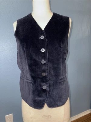 Colete Jones New York Feminino Preto Veludo Botão Tamanho 6 Ajustável Traseiro - Imagem 1 de 3