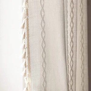 White Boho Curtains 84 Inches Long for Bedroom Living Room, Cream Chic Linen ... - Picture 1 of 6