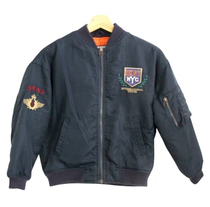 DKNY NYC INTERNATIONAL YOUTH BLU 100% NYLON LOGO GIACCA RAGAZZO TAGLIA S (7/8) - Foto 1 di 10