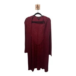 Fever Burgundy Duster Cardigan Maglione Maglia Aperto davanti Manica Lunga Small S - Foto 1 di 8