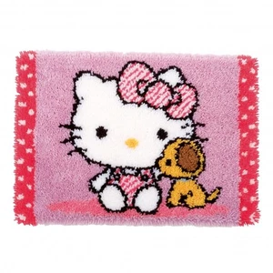 Vervaco Latch Hook Kit Rug Hello Kitty with Dog - Picture 1 of 1