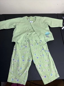 Vintage 2001 Carter’s Frog Rain Baby Outfit 2pc 9–12M EMU NAMAE Open Bottom - Picture 1 of 5