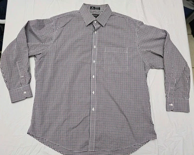 Camisa de vestir Nordstrom para hombre de algodón calce clásico roja azul a cuadros 16,5 X 33-L Foto 1 de 4