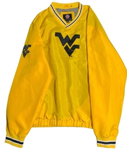 West Virginia Mountaineers Jacket Men XL Pullover Windbreaker Lined WVU Yellow - Picture 1 of 7