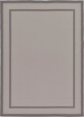 Alfombra Exterior Colección Border - Borde (7' 1" x 10' Rectángulo, Gris/Silado... Foto 1 de 4