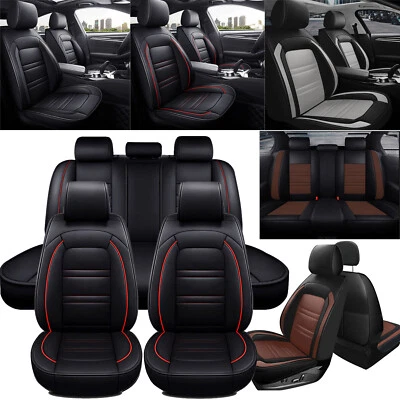 For Dodge Luxury PU Leather Car Seat Covers 5-Sits Front Rear Full Set Protector Foto 1 de 4