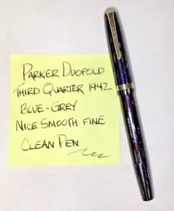 Parker Duofold Füllfederhalter blau-grau 1942 restauriert Top Zustand - Bild 1 von 11