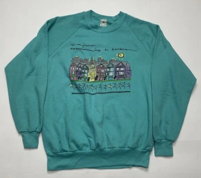 Sudadera Artística Azul Yunque Vintage Años 80 Talla XL Luke A Tuke Hecha en EE. UU. Foto 1 de 4