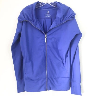 Chaqueta mediana MPG para mujer azul cremallera completa activa manga larga Foto 1 de 4