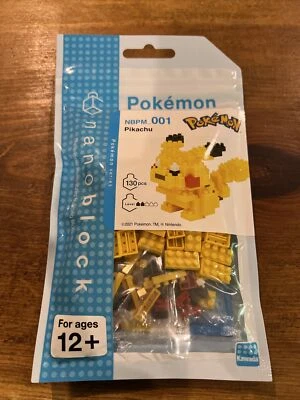 Pikachu Pokemon Nanoblock Miniature Building Blocks New Sealed NBPM001 - Image 1 of 2