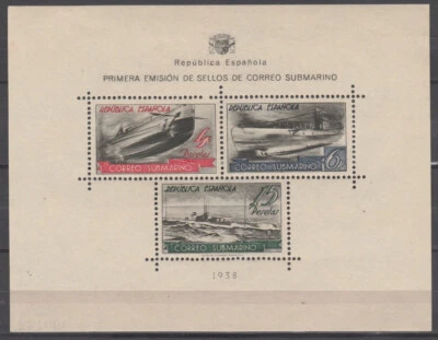 Spain 1938 Edifil 781 Submarine sheet/block MH - Image 1 of 2