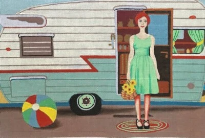 针绣手绘 Maggie Co Having a Ball 8x12 — 第 1/4 张图片