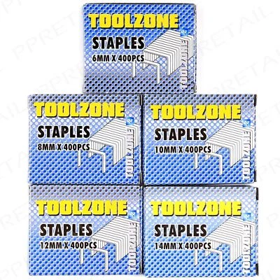 REPLACEMENT STAPLES X20000 6mm 8mm 10mm 12mm 14mm Refill Heavy Duty ST003 Gun UK - Image 1 of 2