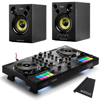 Hercules Inpulse 500 DJ Controller mit DJMonitor42 Boxen und Mikrofasertuch - Bild 1 von 4