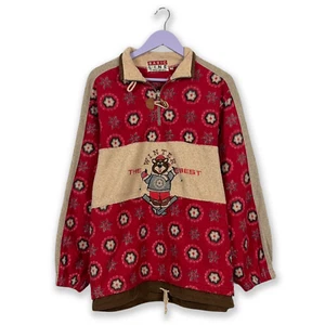 Pila Vintage Rojo Y Beis con Dibujos con Bordados Invierno - Talla M/L Hombre - Imagen 1 de 15