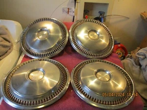 1973-1974 CHEVROLET MALIBU NOVA GM OEM SET OF 4 BOW TIE HUBCAPS FREE SHIPPING - Picture 1 of 9