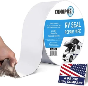 Heavy Duty RV Sealant Tape, Extra Strong Butyl, 5cm x 15m, White Caravan Repair - Picture 1 of 8