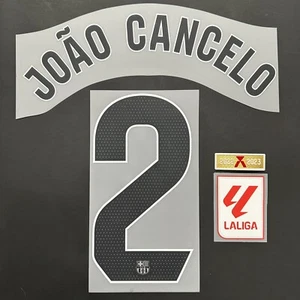 João Cancelo #2 Barcelona 23/24 Third Name & Number- La Liga Font & Patches Set - Picture 1 of 5