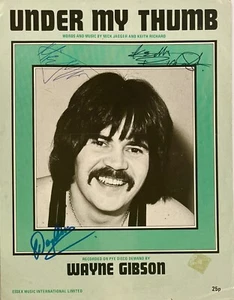 Partitura musical firmada ""Under My Thumb"" de Wayne Gibson (Mick Jagger Keith Richards) - Imagen 1 de 9