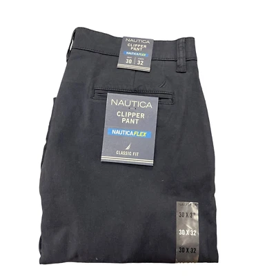 Новый с Ярлыками Nautica мужской классический крой прямой эластичной хлопок Chino машинка для стрижки палубы брюки - Изображение 1 из 4