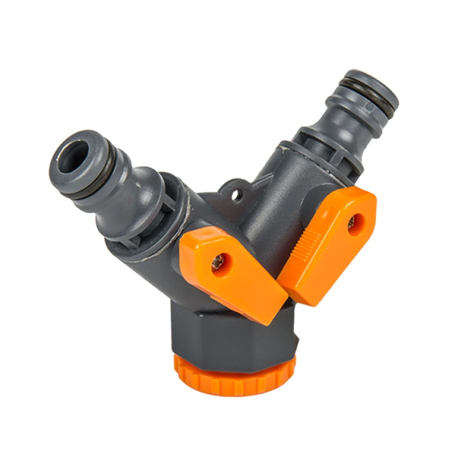 2 Way Hose Pipe Splitter Connector Adaptor For Garden Tap Green Home Patio - Image 1 of 1