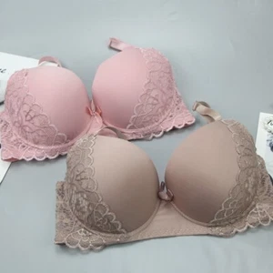 UK Sexy Lace Padded Bra Lingerie Full Coverage Push up Underwired Bra 36-44 C - Picture 1 of 40