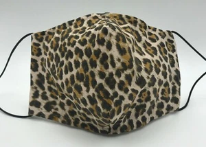 Máscara para cubrir la cara de tela leopardo salvaje adulto filtro alambre de bolsillo nariz 100 % algodón - Imagen 1 de 3